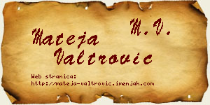 Mateja Valtrović vizit kartica